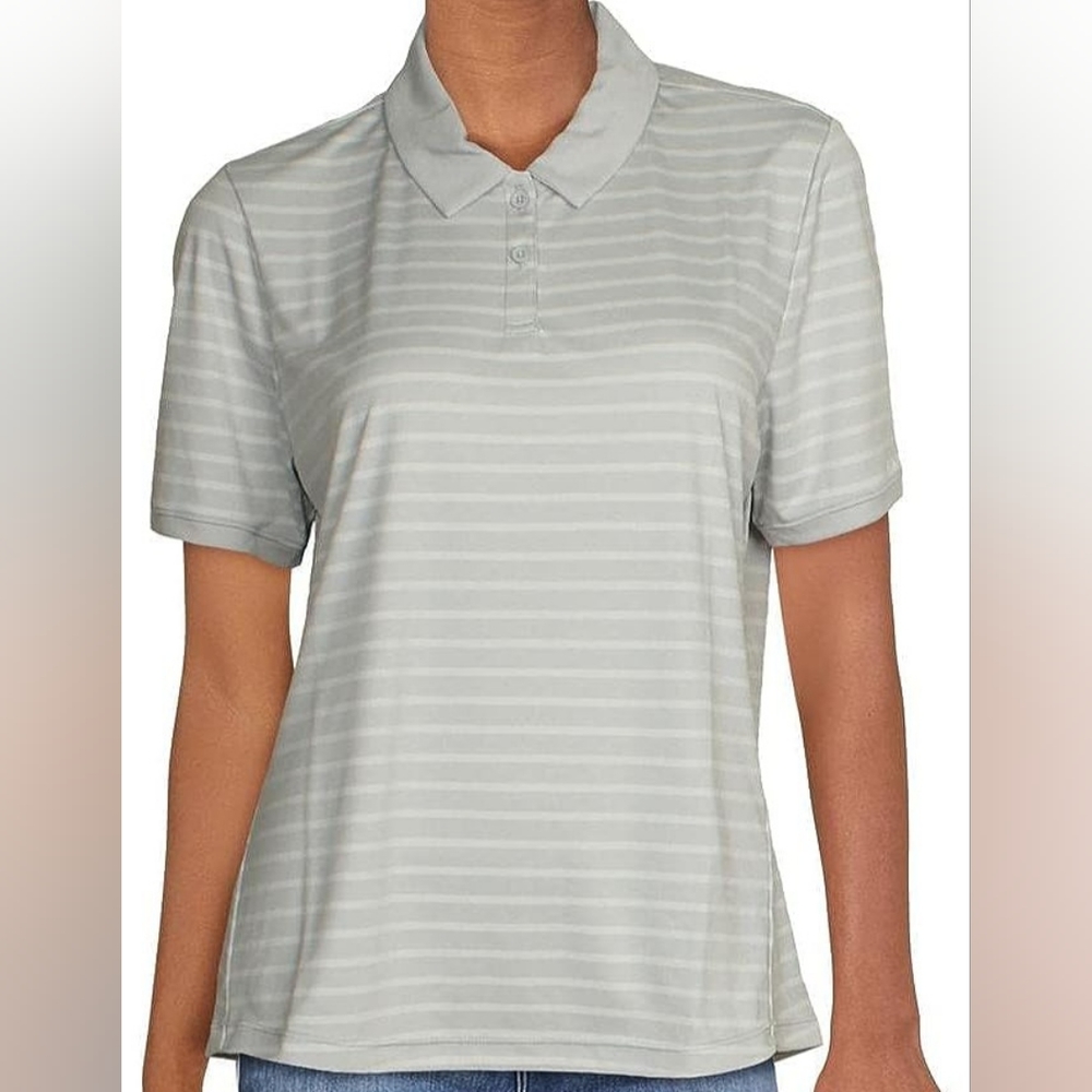 Oakley Women Striped Golf Polo Gray M
